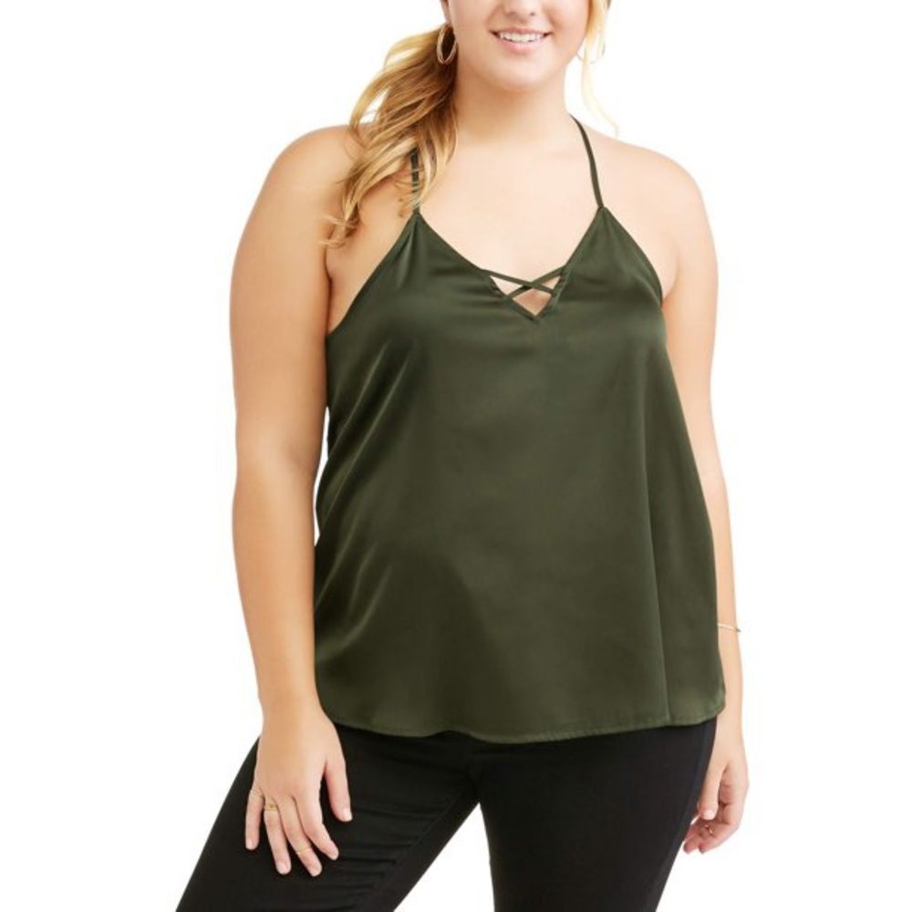 NWT Satin Caged Top Small Size S New Satiny Tank Cami Summer Going Out Sexy